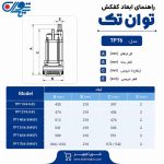جدول مشخصات ابعادی کفکش توان تک سری tpt 6